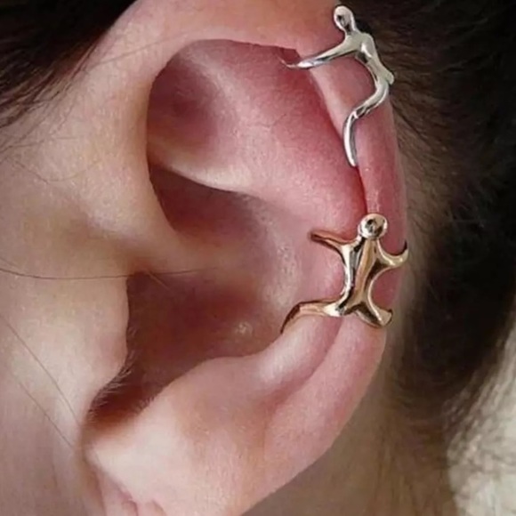 1PC Gold  Color Figure Shaped Earrings Ear Clip - Picture 4 of 7